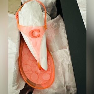 Coach Natalee Jelly Sandal Tangerine Size 8